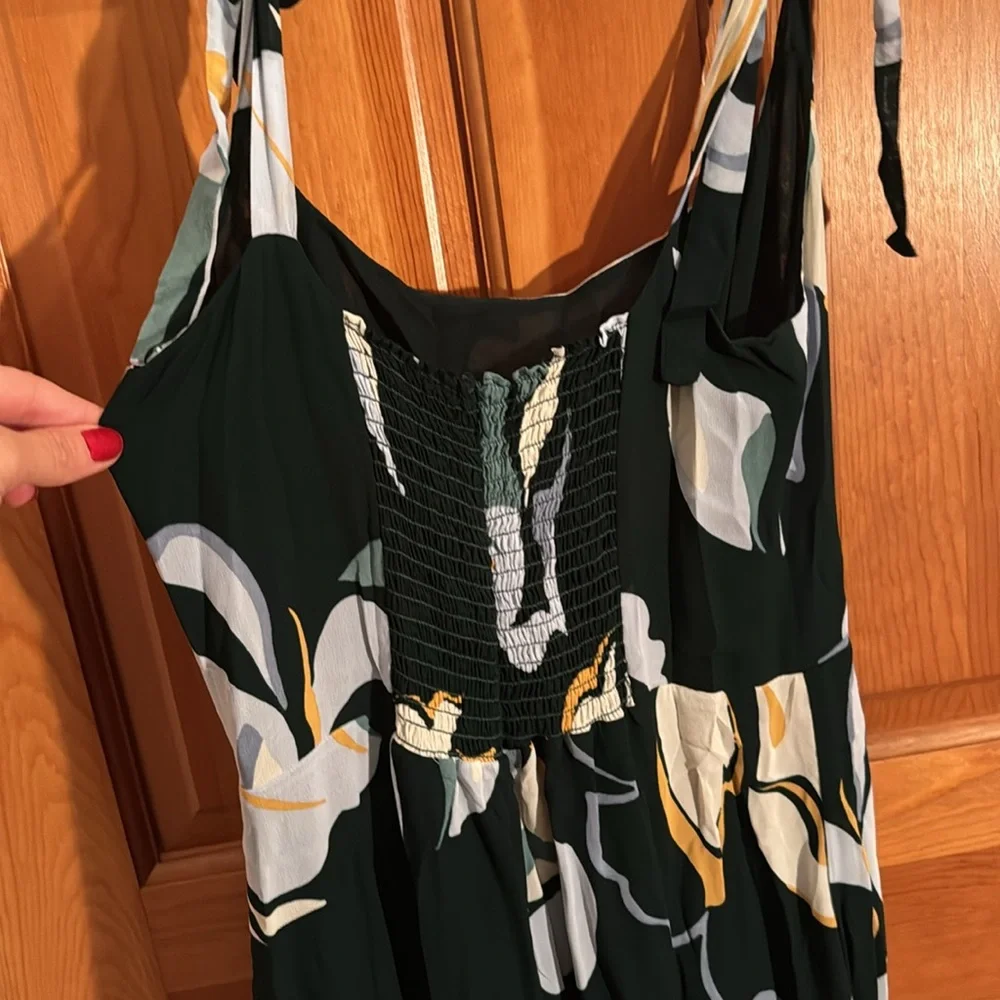 Reformation Black Floral Tie-Shoulder Midi Dress - Picture 7 of 10